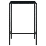 Vidaxl table de bar de jardin noir 70x70x110cm rsine tresse et verre