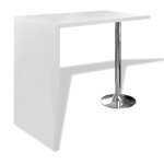 Vidaxl table de bar mdf avec 1 pied en acier haut brillance blanc Vidaxl table de bar mdf avec 1 pied en acier haut brillance blanc