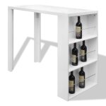 Vidaxl table de bar mdf avec casier à bouteilles blanc haut brillance Vidaxl table de bar mdf avec casier à bouteilles blanc haut brillance