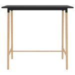 Vidaxl table de bar noir 120x60x105 cm mdf et bois de hêtre massif Vidaxl table de bar noir 120x60x105 cm mdf et bois de hêtre massif