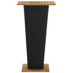 Vidaxl table de bar noir 60x60x110 cm rsine tresse et bois d'acacia