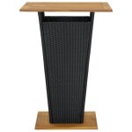 Vidaxl table de bar noir 80x80x110 cm rsine tresse et bois d'acacia