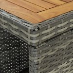Vidaxl table de bar avec rangement gris 120x60x110 cm rsine tresse