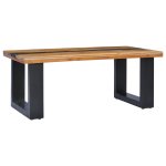 Vidaxl table basse 100 x 50 x 40 cm bois de teck massif et polyrsine