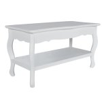 Vidaxl table basse 2 couches mdf blanc