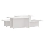 Vidaxl tables basses 2 pcs blanc brillant 111, 5x50x33 cm agglom�r�