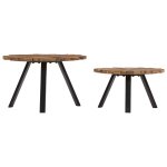 Vidaxl tables basses 2 pcs bois de rcupration massif