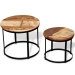 Vidaxl table basse 2 pcs bois récupéré massif rond 40 cm / 50 cm Vidaxl table basse 2 pcs bois récupéré massif rond 40 cm / 50 cm