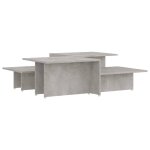Vidaxl tables basses 2 pcs gris bton 111, 5x50x33 cm agglomr