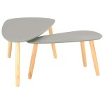 Vidaxl tables basses 2 pcs gris pin massif