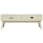 Vidaxl table basse avec 2 tiroirs gris sculpt 110x50x40 cm bois