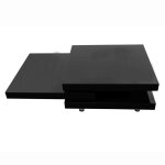 Vidaxl table basse 3 tagres noir brillant