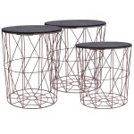 Vidaxl table basse 3 pcs cuivre Vidaxl table basse 3 pcs cuivre