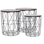 Vidaxl table basse 3 pcs noir