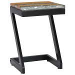 Vidaxl table basse 30 x 30 x 50 cm bois de teck massif et polyrsine