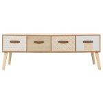Vidaxl table basse avec 4 tiroirs 110 x 50 x 40 cm bois de pin massif