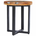 Vidaxl table basse 40 x 45 cm bois de teck massif et polyrésine Vidaxl table basse 40 x 45 cm bois de teck massif et polyrésine