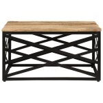 Vidaxl table basse 68x68x35 cm bois de manguier massif