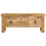 Vidaxl table basse 90 x 45 x 35 cm bois de manguier massif