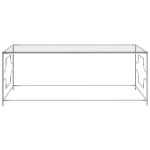 Vidaxl table basse argent� 120x60x45 cm acier inoxydable et verre