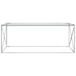 Vidaxl table basse argent 120x60x45 cm acier inoxydable et verre