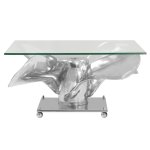 Vidaxl table basse argent 60 x 60 x 30 cm aluminium et verre tremp