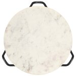 Vidaxl table basse blanc 40x40x40 cm pierre vritable texture marbre