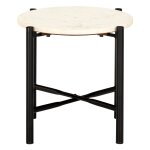 Vidaxl table basse blanc 40x40x40 cm pierre v�ritable texture marbre