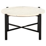 Vidaxl table basse blanc 60x60x35 cm pierre vritable texture marbre