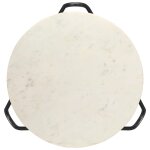 Vidaxl table basse blanc 65x65x42 cm pierre vritable texture marbre