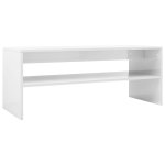 Vidaxl table basse blanc brillant 100 x 40 x 40 cm aggloméré Vidaxl table basse blanc brillant 100 x 40 x 40 cm aggloméré