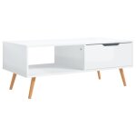 Vidaxl table basse blanc brillant 100x49, 5x43 cm agglom�r�