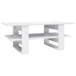 Vidaxl table basse blanc brillant 110x55x42 cm aggloméré Vidaxl table basse blanc brillant 110x55x42 cm aggloméré