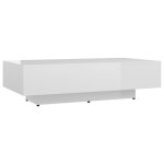 Vidaxl table basse blanc brillant 115x60x31 cm agglom�r�