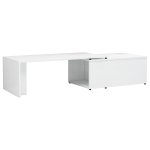 Vidaxl table basse blanc brillant 150x50x35 cm agglom�r�