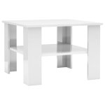 Vidaxl table basse blanc brillant 60 x 60 x 42 cm agglomr