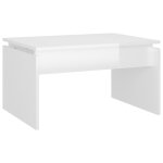 Vidaxl table basse blanc brillant 68x50x38 cm agglomr