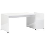 Vidaxl table basse blanc brillant 90x45x35 cm agglom�r�