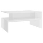 Vidaxl table basse blanc brillant 90x60x42, 5 cm agglom�r�