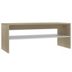 Vidaxl table basse blanc et chêne sonoma 100 x 40 x 40 cm aggloméré Vidaxl table basse blanc et chêne sonoma 100 x 40 x 40 cm aggloméré