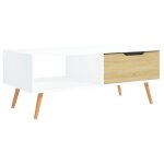 Vidaxl table basse blanc et chne sonoma 100x49, 5x43 cm agglomr