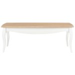 Vidaxl table basse blanc et marron 110 x 60 x 40 cm bois de pin massif