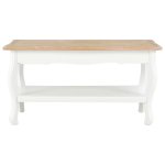 Vidaxl table basse blanc et marron 87, 5x42x44 cm bois de pin massif