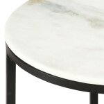 Vidaxl table basse blanc et noir 50 cm marbre solide vritable