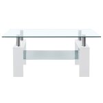 Vidaxl table basse blanc et transparent 95x55x40 cm verre trempé Vidaxl table basse blanc et transparent 95x55x40 cm verre trempé