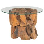 Vidaxl table basse bois flottant de teck massif 60 cm