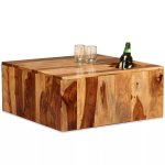 Vidaxl table basse bois massif de sesham 70 x 70 x 30 cm