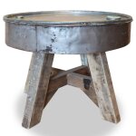 Vidaxl table basse bois de rcupration massif 60 x 45 cm argent