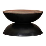 Vidaxl table basse bois de rcupration massif base noire 60x60x33 cm