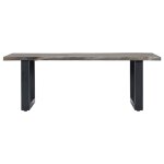 Vidaxl table basse avec bord naturel gris 115x60x40 cm bois d'acacia